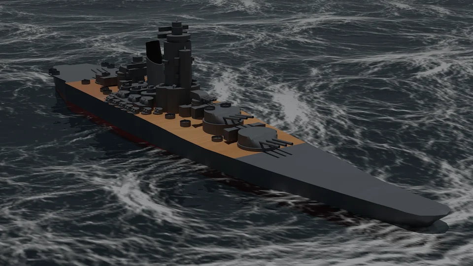 Render of battleship Yamato